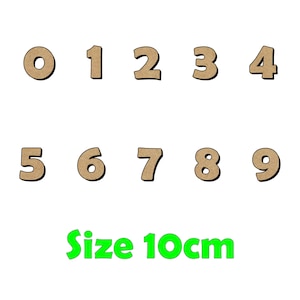 10cm Wooden Number MDF 3mm Craft, Signs, Home Decoration, Preschool Learning, Birthday Numbers