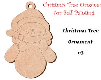 Christmas MDF Bauble Wooden Shape Xmas Tree Ornament Craft v3 - 10, 15 or 20cm