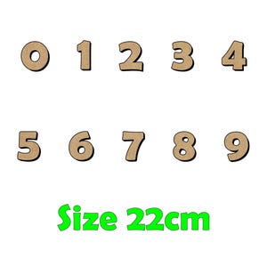 22cm Wooden Capital Number MDF 3mm Craft, Signs, Home Decoration, Preschool Learning, Birthday Numbers