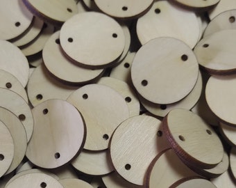 Wooden Discs With 2 Holes – 3.5 cm (35 mm) Birch Plywood Blanks, Craft Supplies for Calendar or DIY Projects