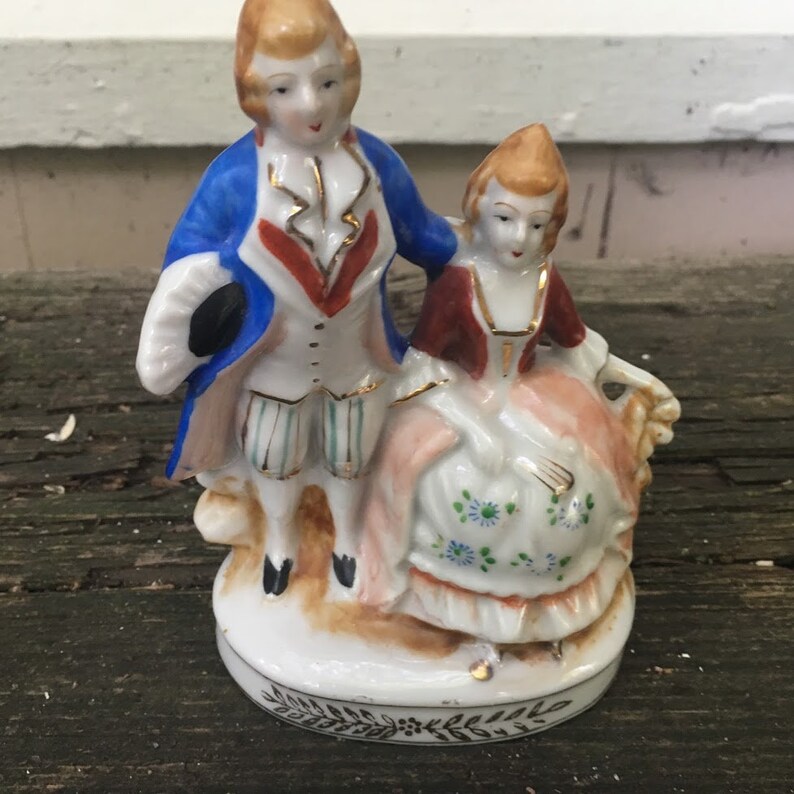 Occupied Japan Aristocrat Couple Figurine; Occupied Japan Victorian Couple Figurine