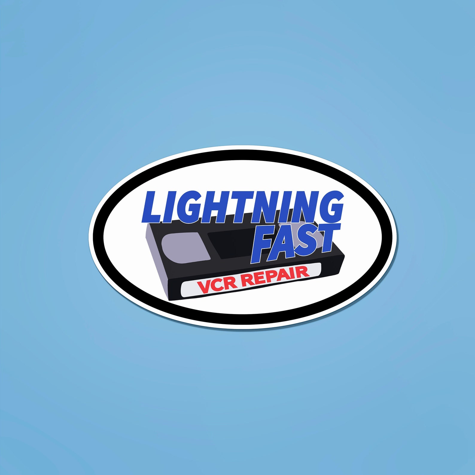 Lightning Fast VCR Repair Logo Redlettermedia RLM Etsy