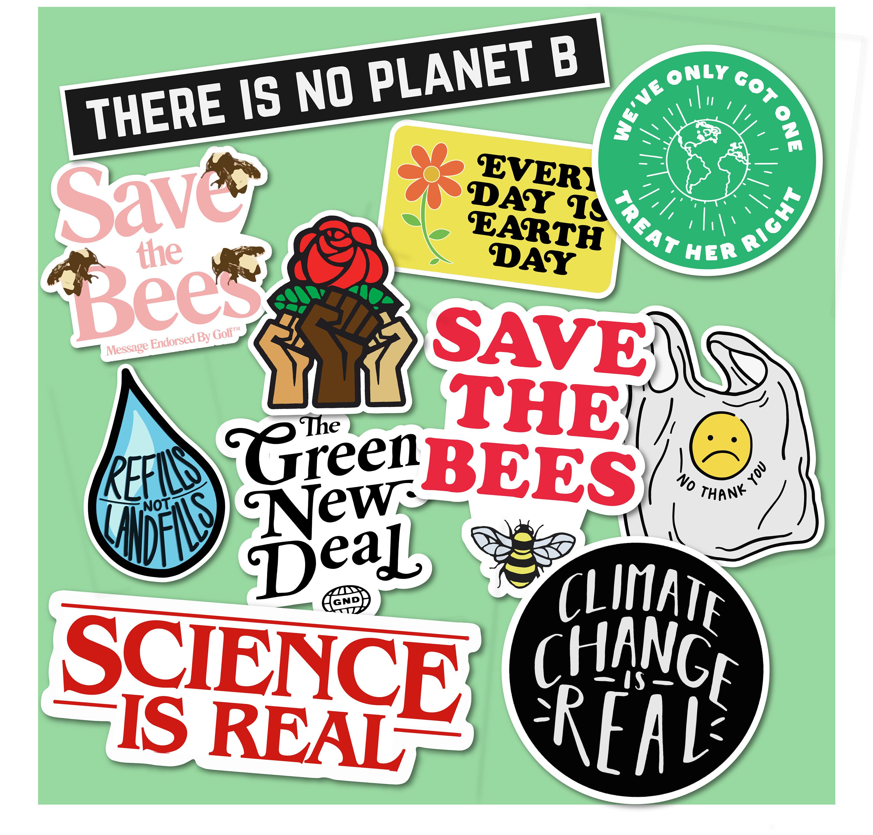 Eco / Environment Friendly Sticker Pack No Waste Progressive Etsy