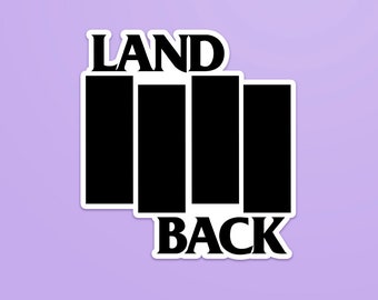 Land Back - Black Flag Logo Parody Sbubby Leftist Sticker