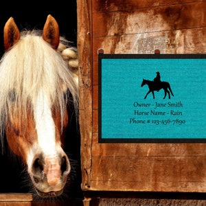Personalized Horse Stall Sign, Horse name stall sign, stall barn sign, horse show stall sign, Horse stall cover, horse gift