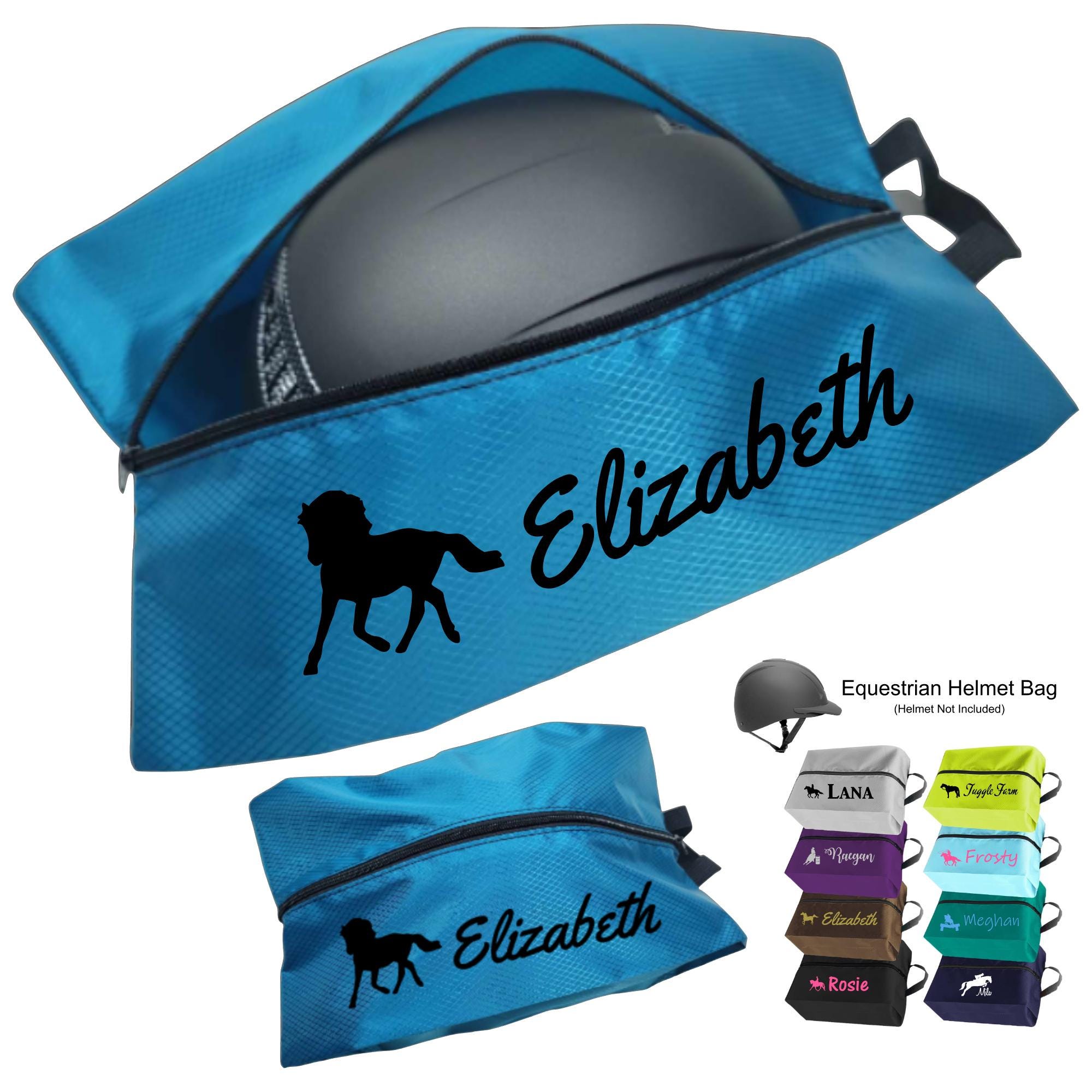 Personalized Horse Helmet Bag Equestrian Helmet Bag Horse Accessories Bag Horse Show Bag Grooming Bag Horse Decal Horse Event Award Etsy