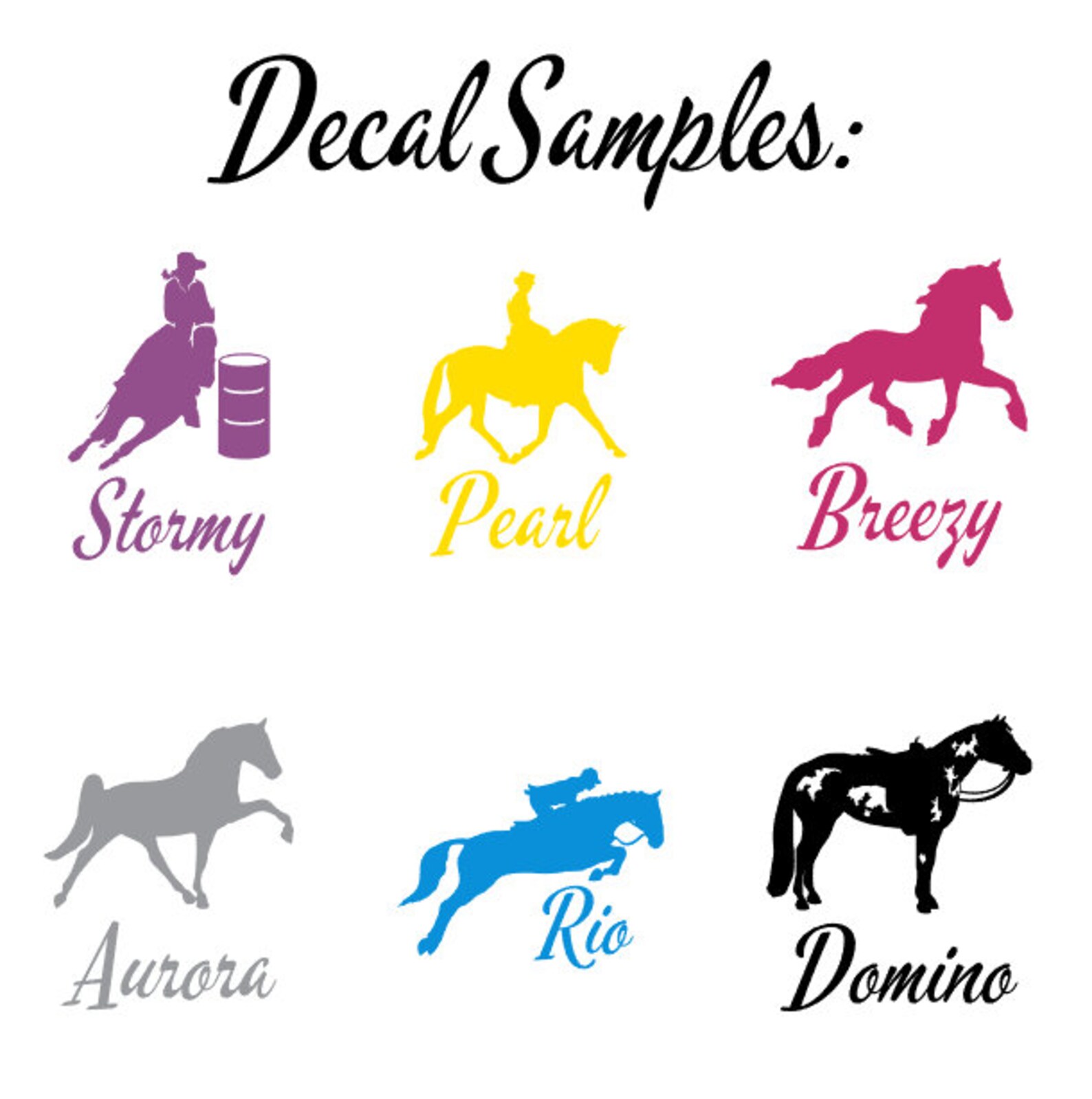 Horse Decal Horse Riding Helmet Decal Adhesive Vinyl Decal Etsy