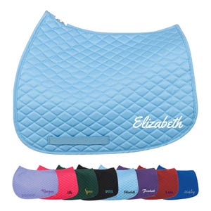 Name on Horse Saddle Pad, Personalized Horse Saddle Pad, Monogram Saddle Pad, Horse Gift, English Saddle Pad, Custom Saddle Pad, Horse Tack