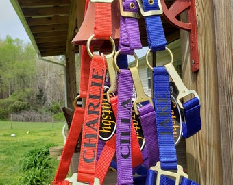 Personalized Horse Halter, Cob Halter, Pony Halter, Horse Name on Halter, Adjustable Horse Halter, Custom Halter, Horse gift, Custom Tack