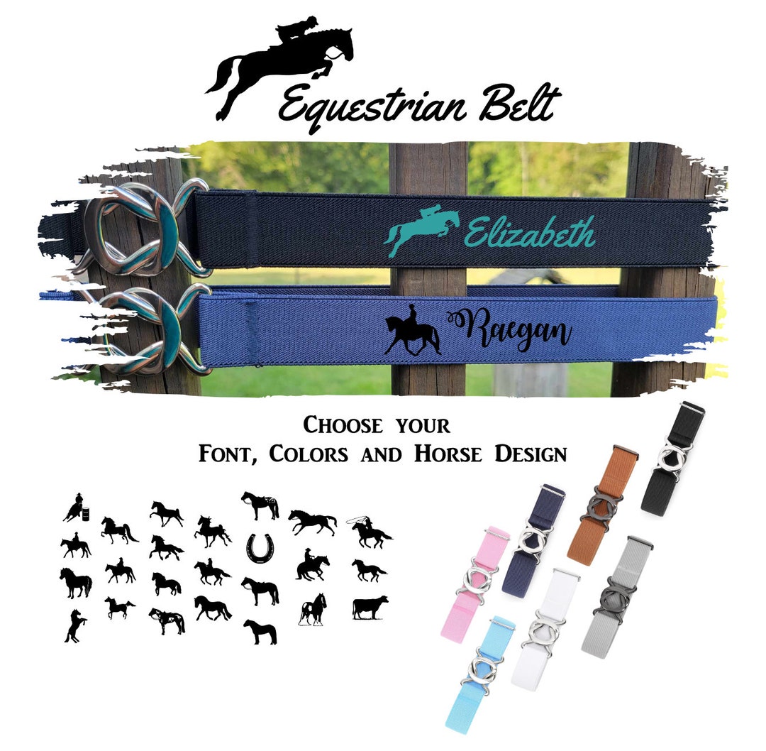 Personalized Horse Belt, Equestrian Belt, Horse Gift, Monogram Horse