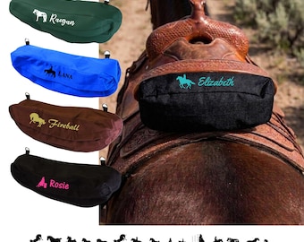 Personalized Horse Insulated Saddle Bag, Custom Saddle Bag, Name on Saddle Bag, Saddle Storage Bag for Cell Phone Water Bottle, Horse Awards