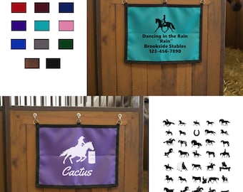 Personalized Horse Stall Sign, Horse name stall sign, stall barn sign, horse show stall sign, Horse stall cover, horse gift, Horse Awards