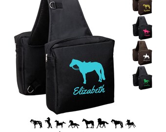 Personalized Horse Saddle Bag, Custom Saddle Bag, Name Saddle Bag, Saddle Storage Bag, Saddle Cell Phone Water Bottle Holder, Horse Awards