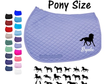 Personalized Pony Size Saddle Pad, Horse gift, Kids English Saddle Pad, Youth All Purpose Saddle Pad, Custom Pony Pad, Equestrian gift