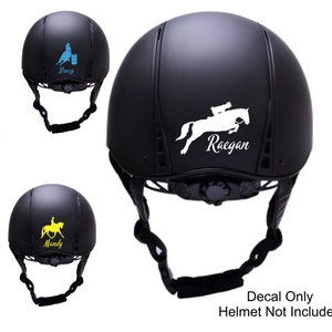 Horse riding helmet decal, Horse Decal, Equestrian vinyl decal, personalized horse gift, horse rider name, horse bucket decal, horse sticker