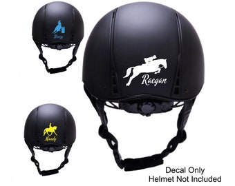 Horse riding helmet decal, Horse Decal, Equestrian vinyl decal, personalized horse gift, horse rider name, horse bucket decal, horse sticker