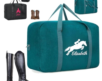 Personalized Horse Duffel Boot Tack Helmet Barn Accessories Bag, Western Boot Bag, Horse Show Boot Bag, Paddock Tall Boot Bag, Horse Awards