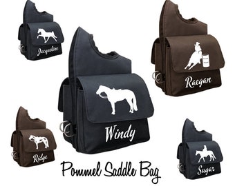 Personalized Pommel Saddle Bag, Personalized Horse Gift, Western Saddle Bag, Saddle Horn Bag, Horse Bag, Horse Cell Phone Case, Saddle Bag
