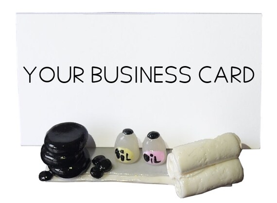 Massage Saloon Card Holder Spa Custom Business Card Holder Etsy