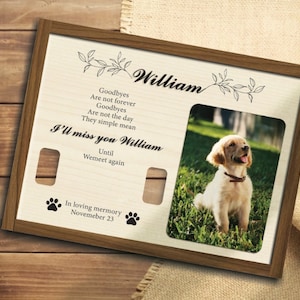 Dog Memorial Gifts, Memorial Pet Collar Sign, Dog Memorial Wood Frame With Collar Holder,Pet Loss Gifts,Pet Sympathy Gift