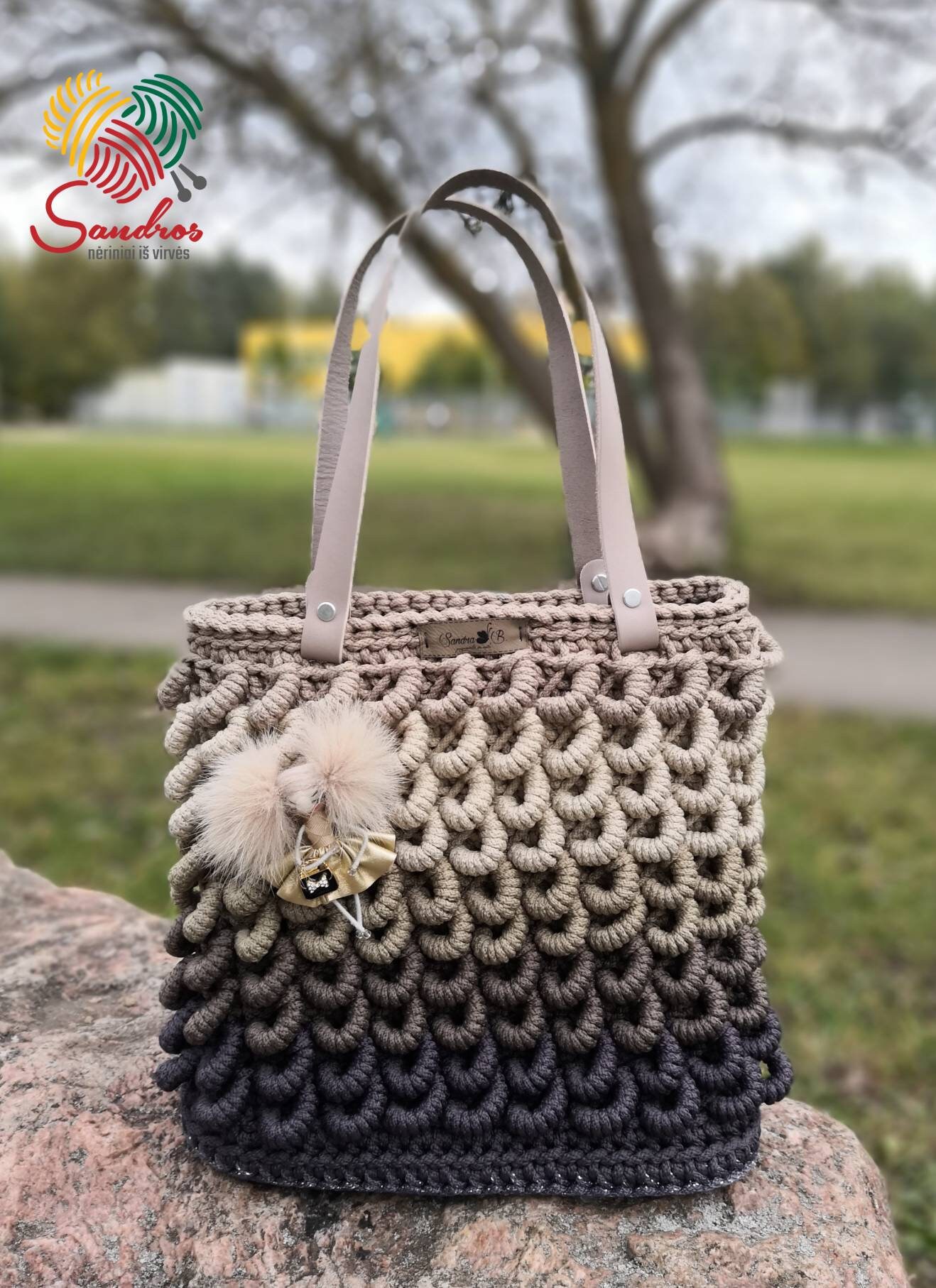 Shoulder bag Knit handbag Woven bag Handmade bag Shopper bag made in Ukraine Casual rope bag
