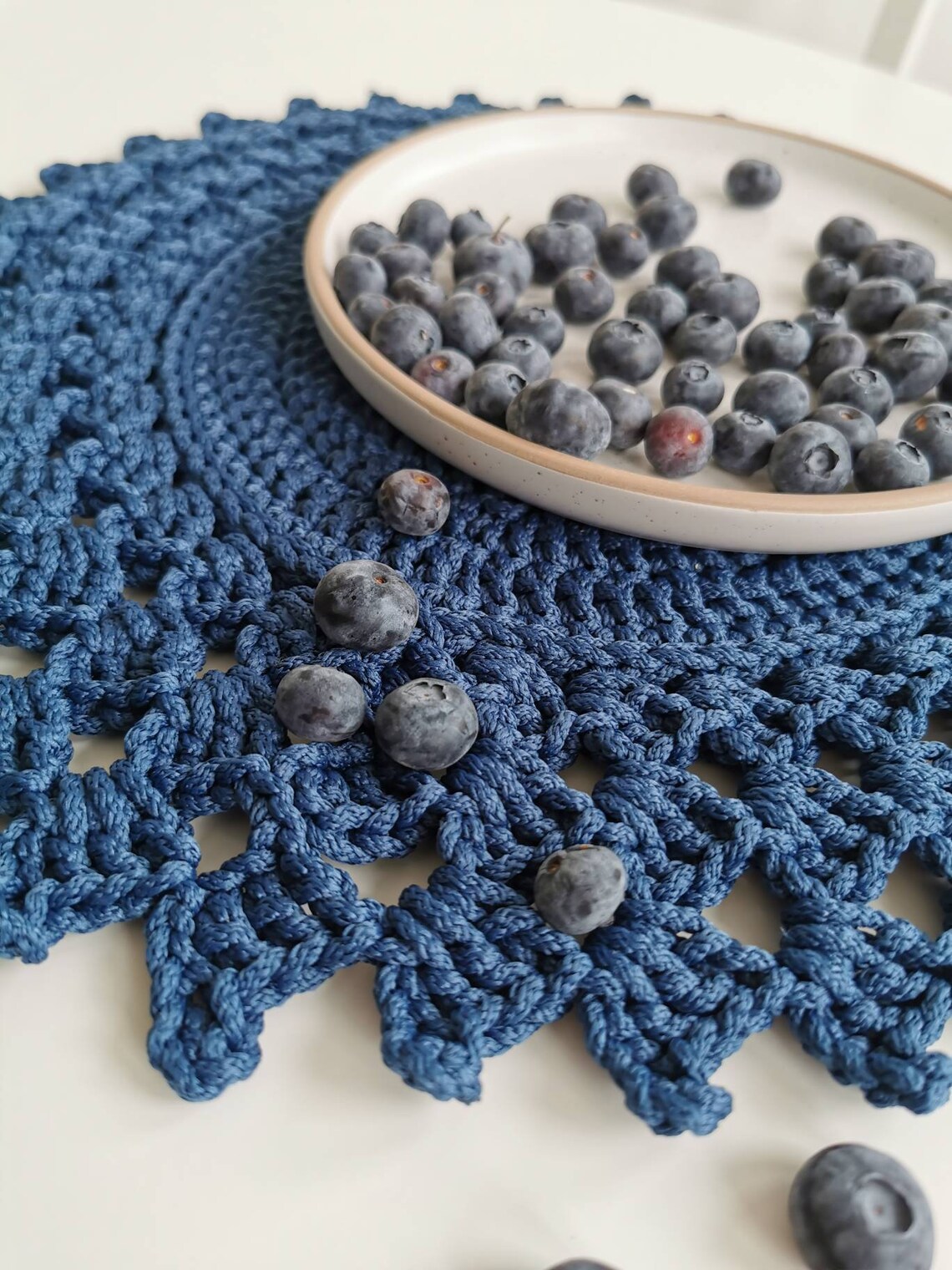 Blue Coasters/table Mats Set for Dinner Plate and Cup Round Etsy UK