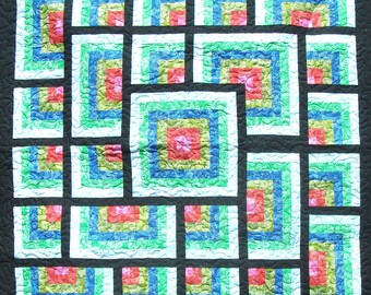 Log Cabin Spring quilt