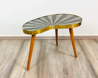 Tavolo a forma di rene originale degli anni '50, portafiori, vintage