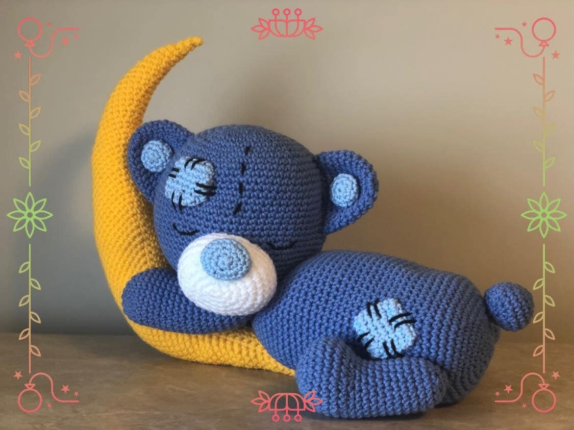 Orsetto All'Uncinetto Per Neonati - Bambola Morbida In Cotone, 13.5 Cm, Primo Giocattolo E Oggetto Scena Foto