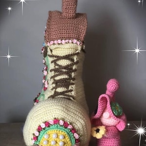 Crochet amigurumi toy, crochet pattern, Fairy House Boot and the Flower Wee Watcer image 2