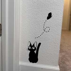 Black cat wall decal