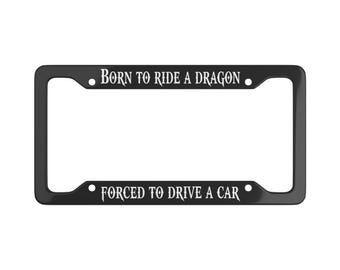 Dragon Rider License Plate Frame - Cool Car Accessory, Unique Vehicle Decor, Fantasy Lover Gift, License Plate Holder, Mythical