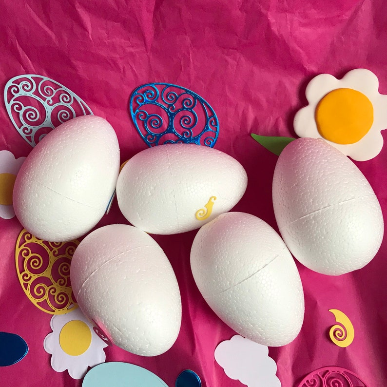 Five Polystyrene Eggs for Decorating 80mm Easter Crafts Pack Etsy