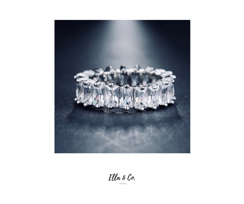 Stackable ring Simulated Diamond Ring Wedding Band Silver Plated Ring Gift For Her Women CZ Engagement Ring Sicily Ring Band