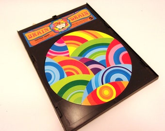 Brain Drain Puzzle - Vintage 60s 1969 Round Psychedelic Puzzle by Mattel in Original Case