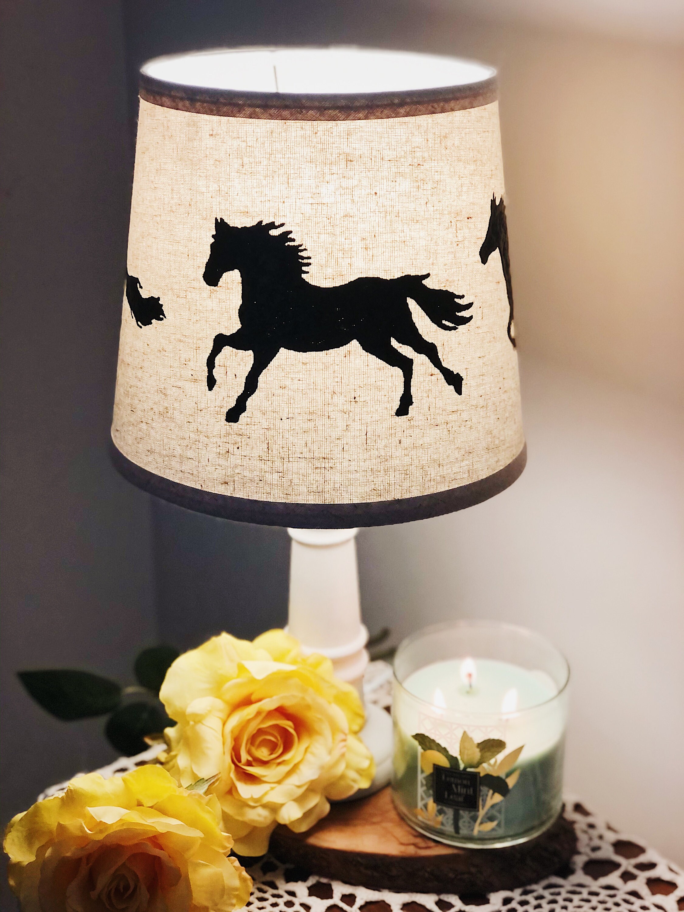 Horse Lamp Shade Shades Black Horse Lamp Shade, Painted Horse Lamp Shades