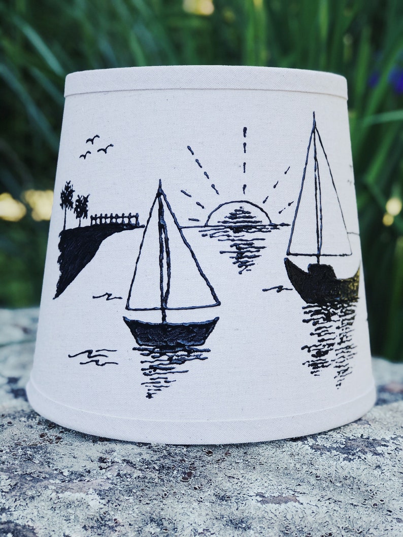 Nautical Lamp Shade Beach Lamp Shade Lamp Shades Beach Etsy