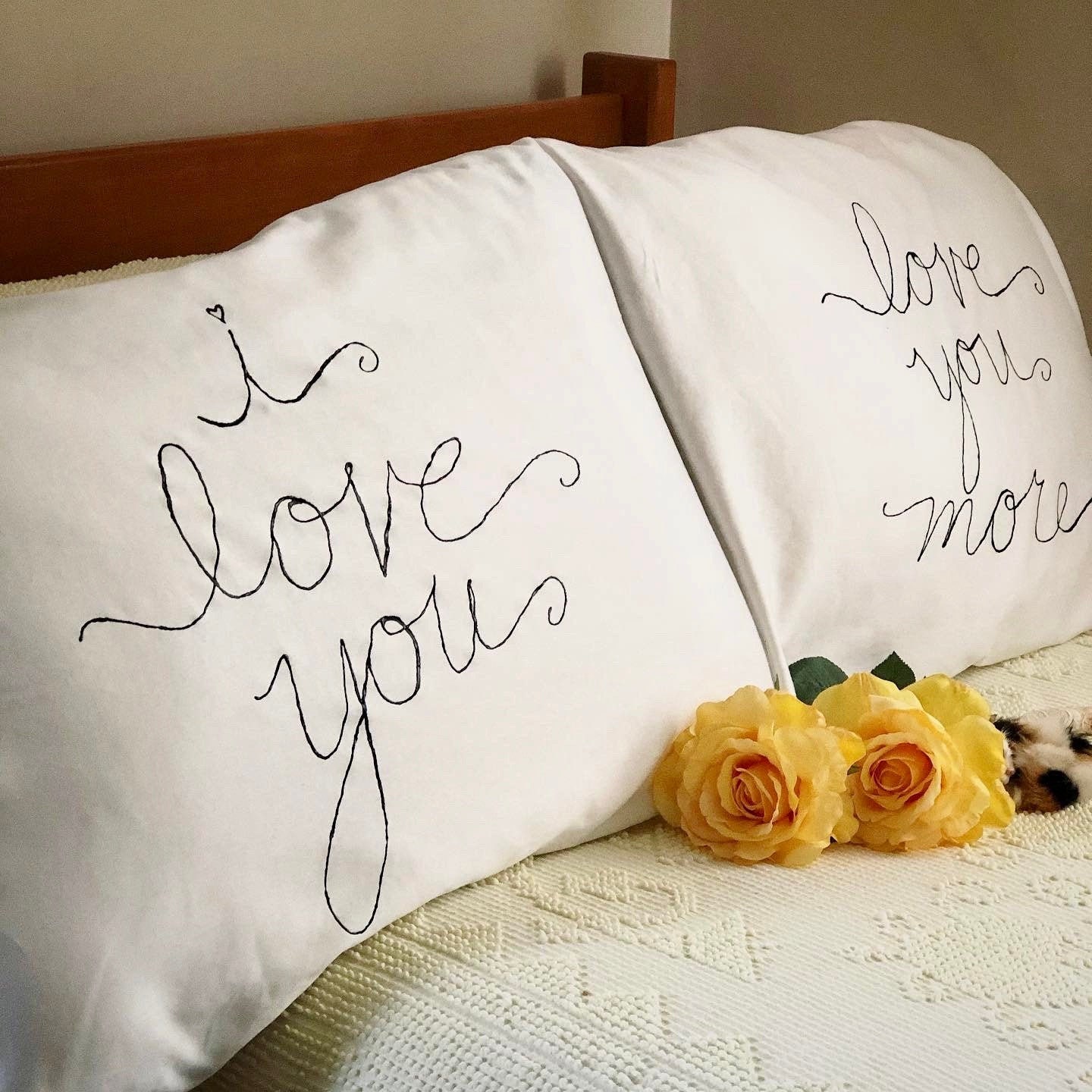 I Love You Pillow I Love You More Pillow Gifts For Her Etsy