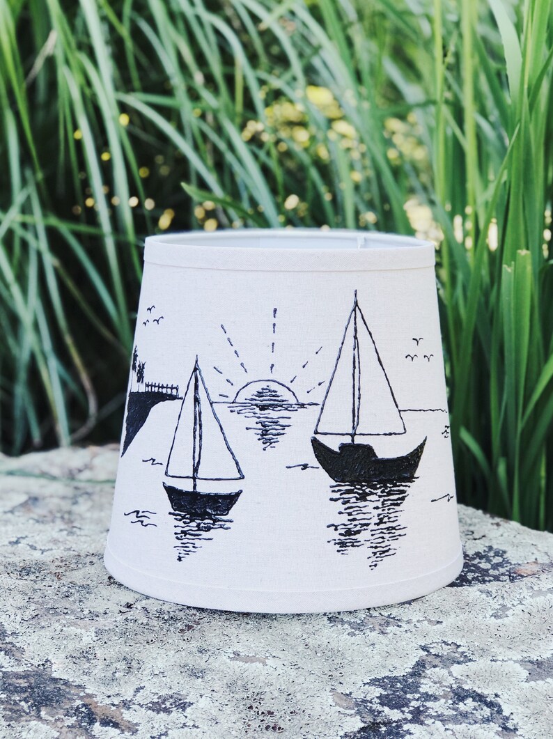 Nautical Lampshade Beach Theme Lamp Shades Beach Lampshade Etsy