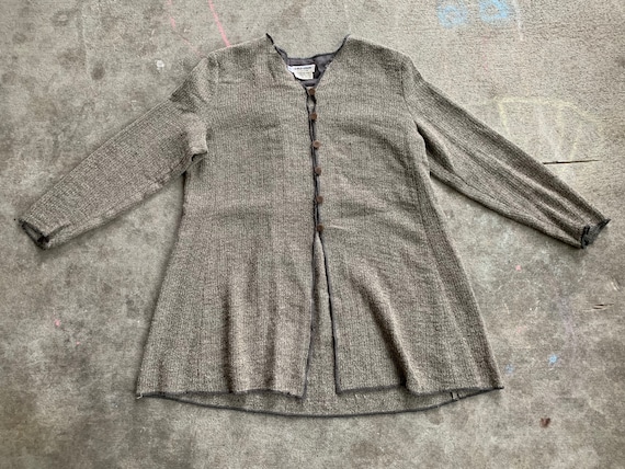 【GIORGIO ARMANI】1980s Design Cardigan Vintage Women's 1970s 1980s Giorgio Armani Wool Gray