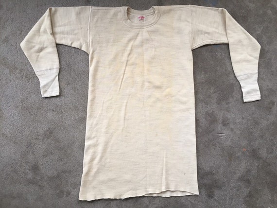 Vintage 1950s 1960s Pilgrim Thermal Shirt Oatmeal Heather