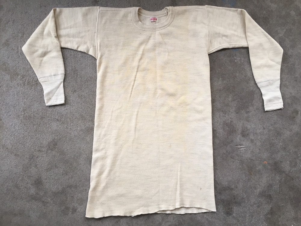 Vintage 1950s 1960s Pilgrim Thermal Shirt Oatmeal Heather