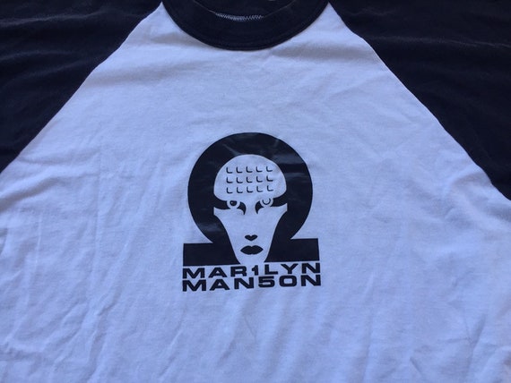 Vintage 1990s 2000s Marilyn Manson 3/4 Sleeve Bas… - image 2