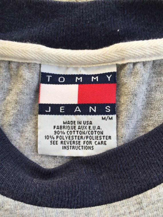 Vintage 1990s 2000s Tommy Hilfiger T Shirt Gray R… - image 3