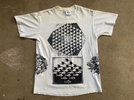 Vintage Distressed 1990s MC Escher Andazia Intl Kansas Tourism T 