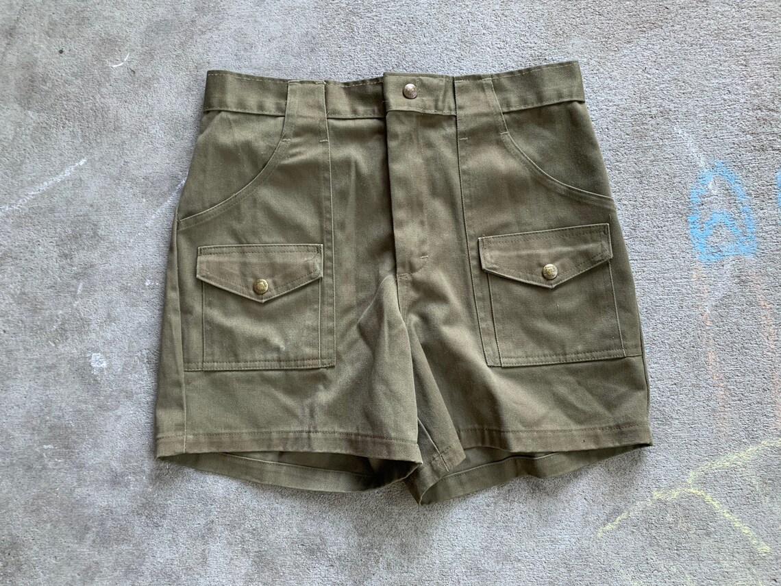 Vintage 1970s Boy Scout Shorts High Waisted Army Green 30 | Etsy