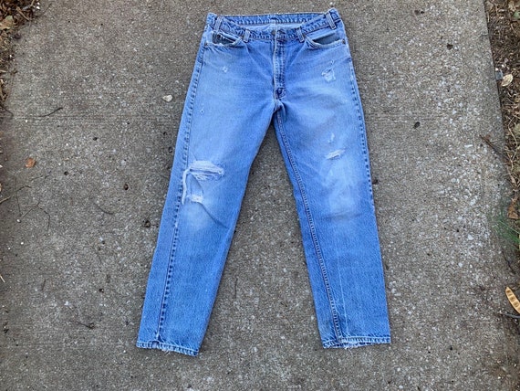 Vintage 1970s 1980s Distressed Levis 505 Denim Je… - image 2