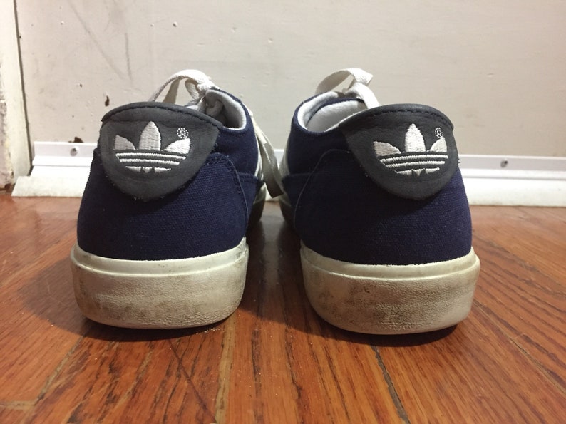 Vintage 1990s Adidas Canvas Sneakers Navy Blue Mens 9 Tennis | Etsy