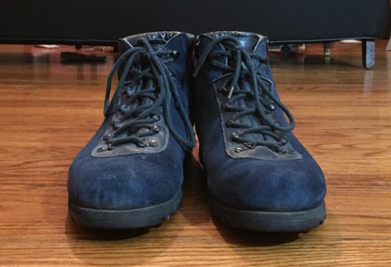 blue suede hiking boots