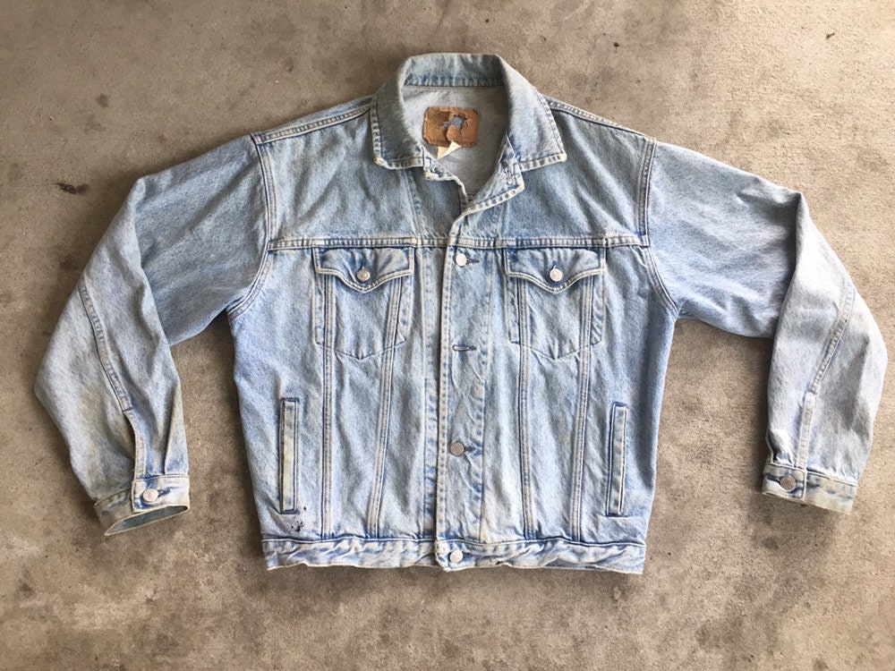 Vintage Distressed 1980s 1990s GAP Light Wash Denim Trucker | Etsy